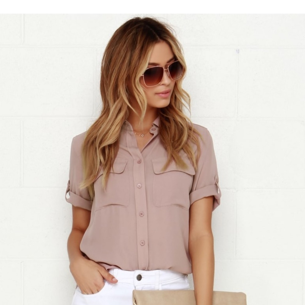 LULUS BUTTON UP BLOUSE